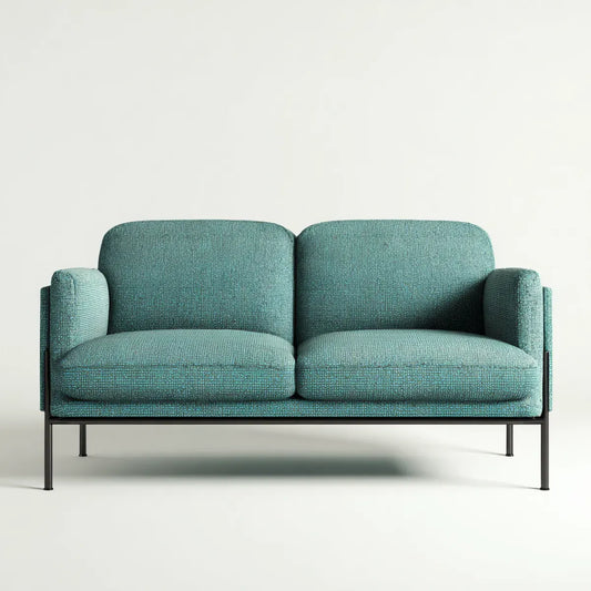 Sofa, 2 fotela kanapa zielony kaczka 140 x 78 x 76 cm poliester ze stalową konstrukcją proste szkło