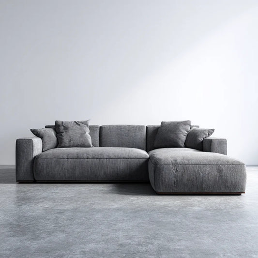 Sofa, 4 fotele w rogu rozkładana sofa szara 290 x 180 cm żebrowany poliester kształt L