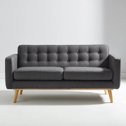 Sofa, 2 fotela szara antracyt 150 x 82 x 84 cm poliester prosty
