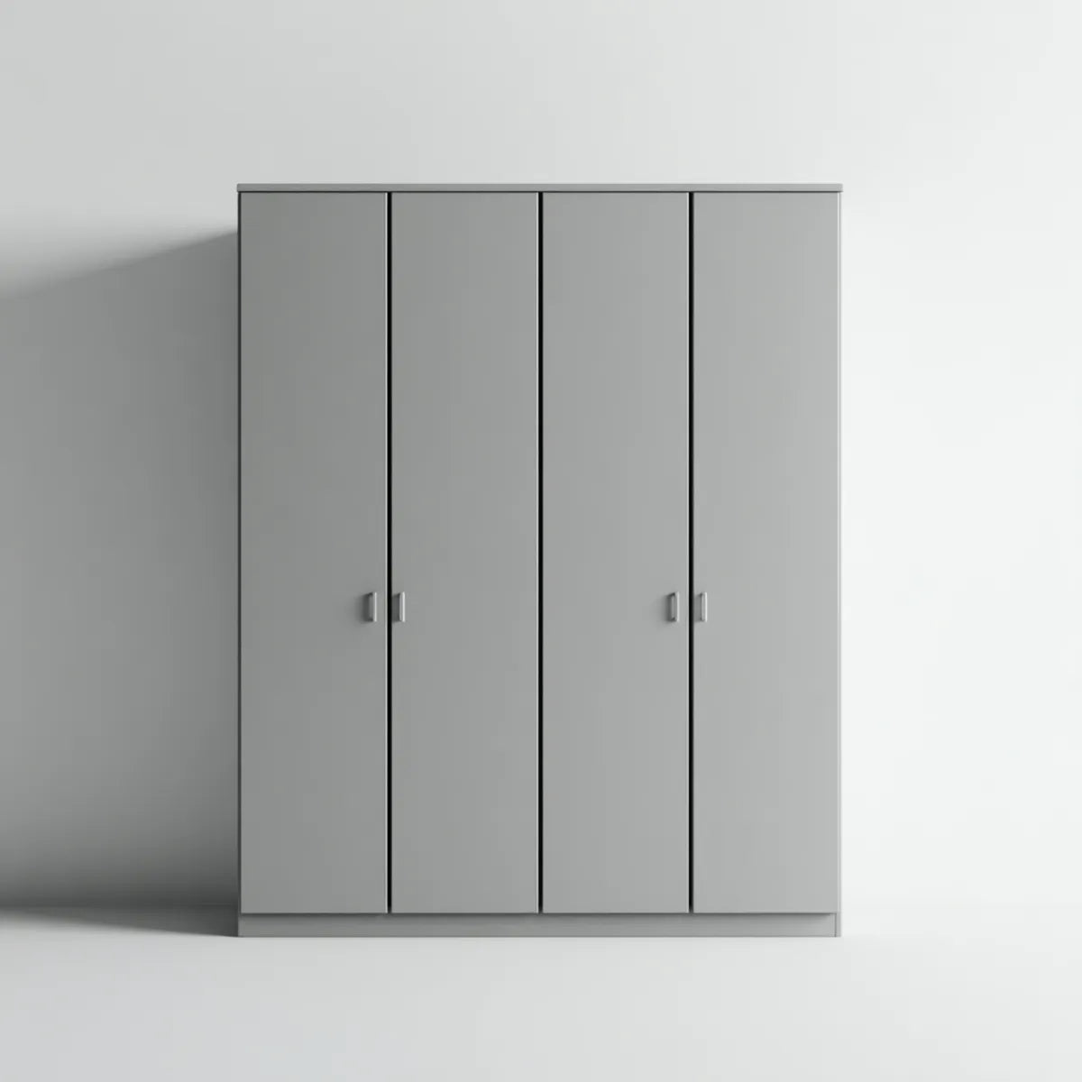 Szafa 4- drzwi szary 180 x 60 x 200 cm płyty wiórowej pokrytej melaminą