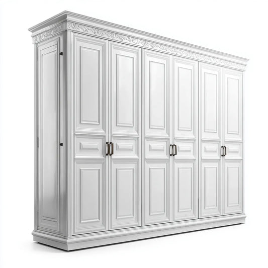 Szafa 6-drzwiowa Biała 300 x 60 x 240 cm z płyty MDF