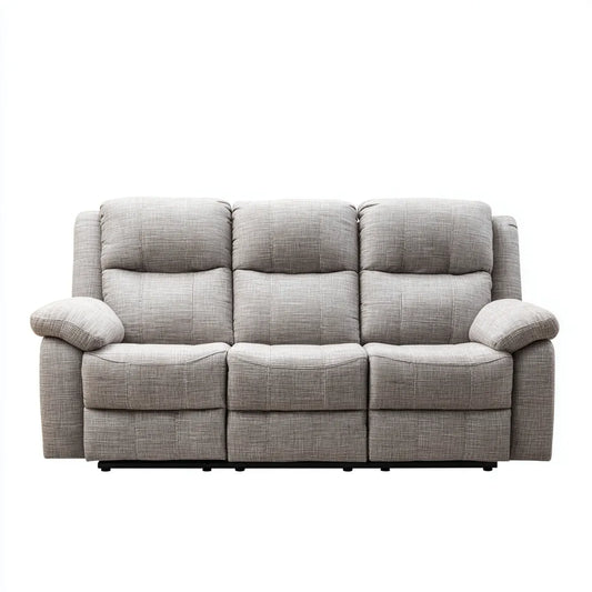 Sofa, 3 fotela szara z podnóżkiem w poliestrze 200 x 95 x 102 cm